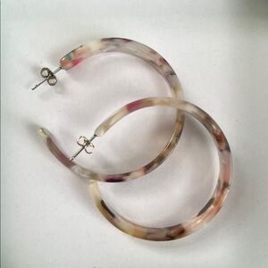 Banana Republic Large Multicolor Resin Hoop Earrings